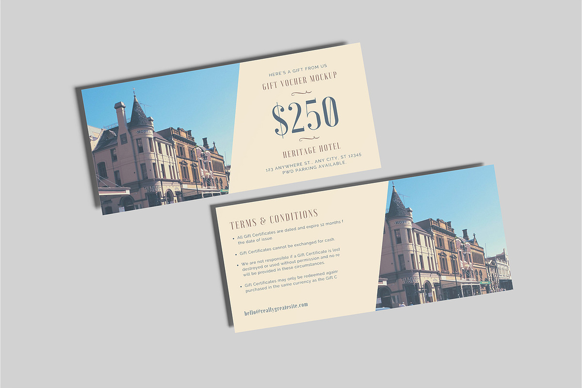 Gift Voucher Mockup, an Advertising Mockup by Bangdastudio (Photo 10 of 15)