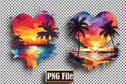 Watercolor Beach Heart Clipart Png, an Object Graphic by protabsorkar11 (Thumbnail 2 of 6)