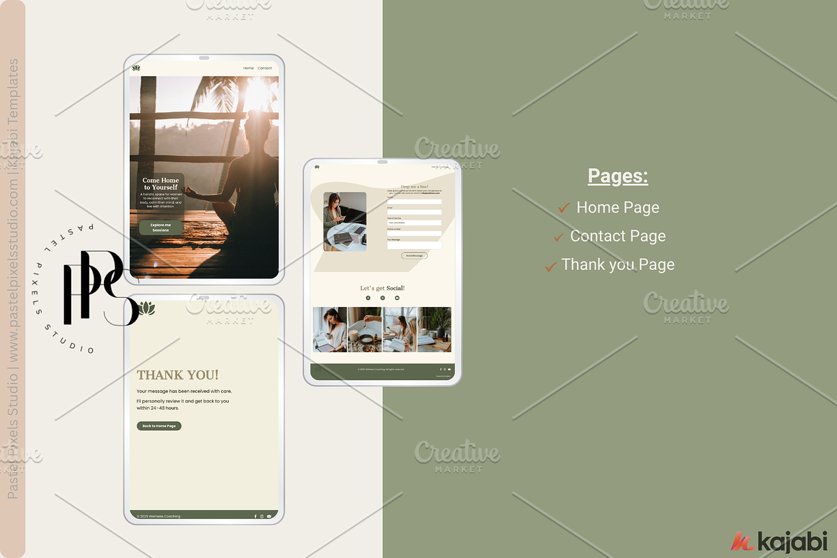 Wellness Coach Website Template, a Landing Page Template by Pastel Pixels Studio (Photo 3 of 5)