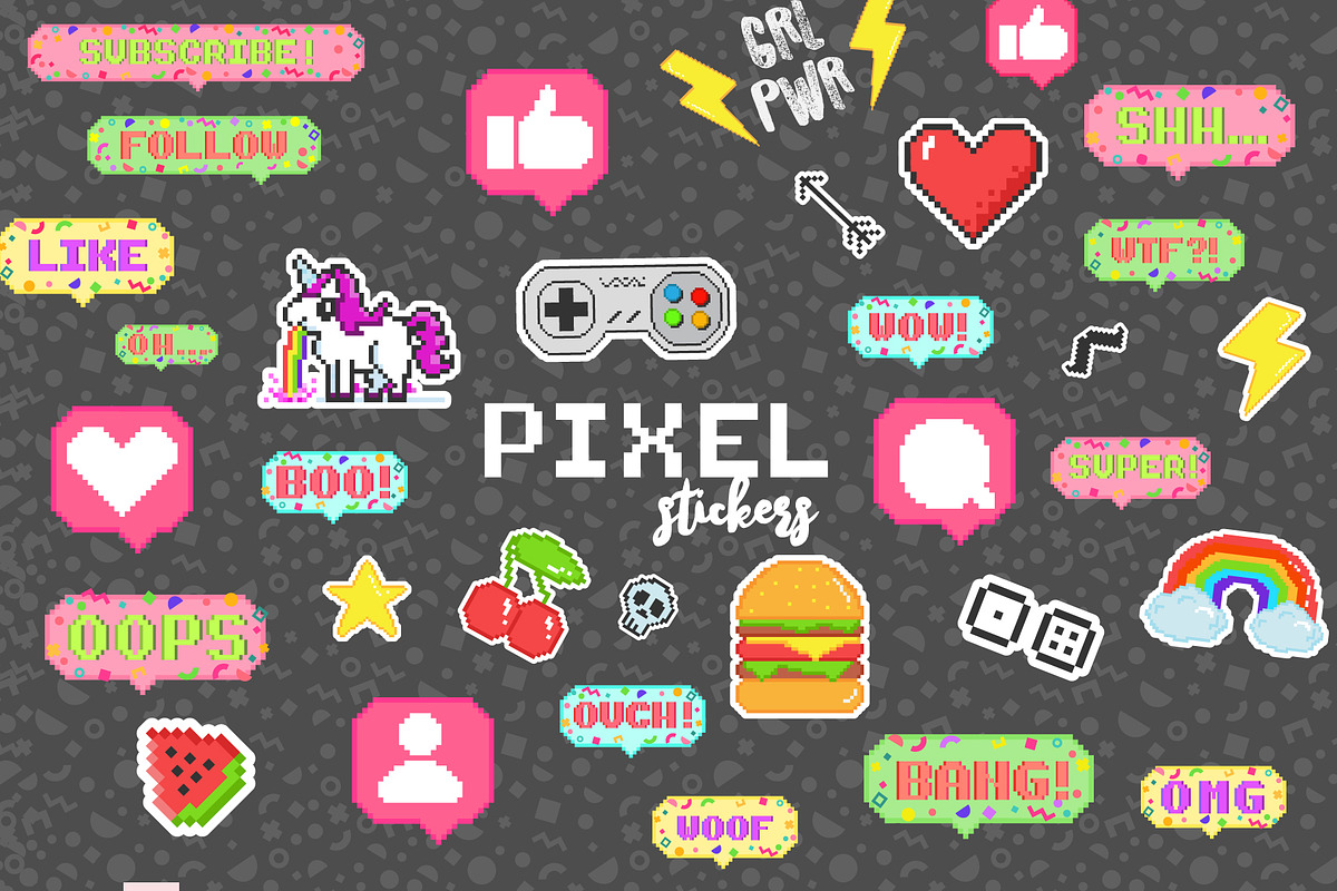 PIXEL ART STICKERS, a Work Illustration by Elena Choo (Photo 2 of 8)