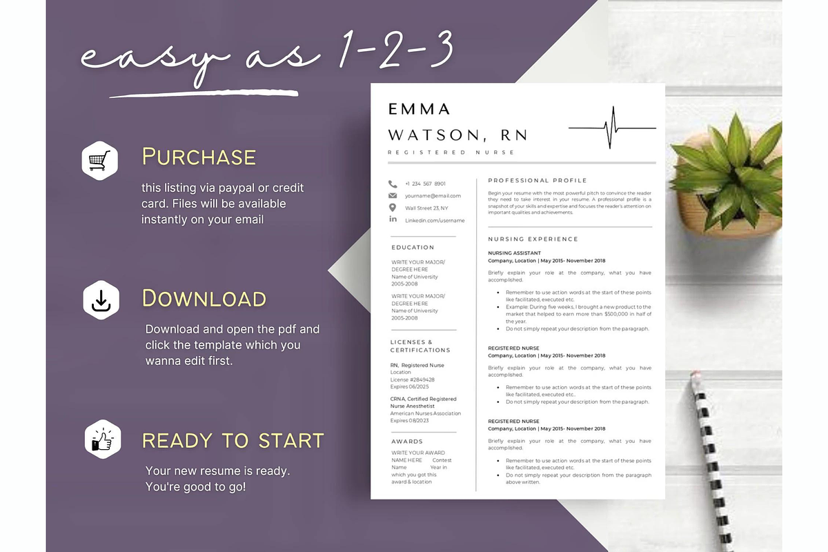 Registered Nurse Resume template, a Resume Template by Climbwithelevator (Photo 6 of 6)