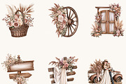 Boho Western Wedding Clipart Bundle, a Person Illustration by BusyDaydesign (Thumbnail 3 of 9)