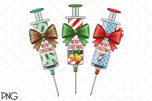 Christmas Nurse Syringe PNG, an Illustration by Black Bird Studio