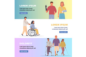 handicapped people banner, an Object Illustration by Multigon