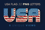 USA Flag - 3D Lettering, a Graphic by MIIM (Thumbnail 1 of 7)