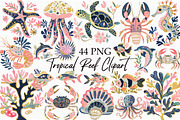 Tropical Reef Clipart, an Illustration by Libby Wishes (Thumbnail 1 of 4)