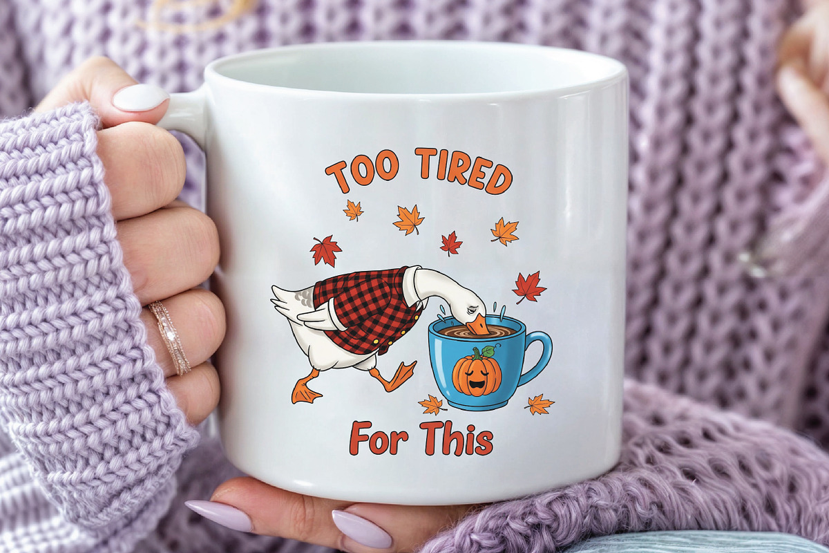 Too Tired for This Funny Goose PNG, an Illustration by CraftArtStudio (Photo 4 of 4)