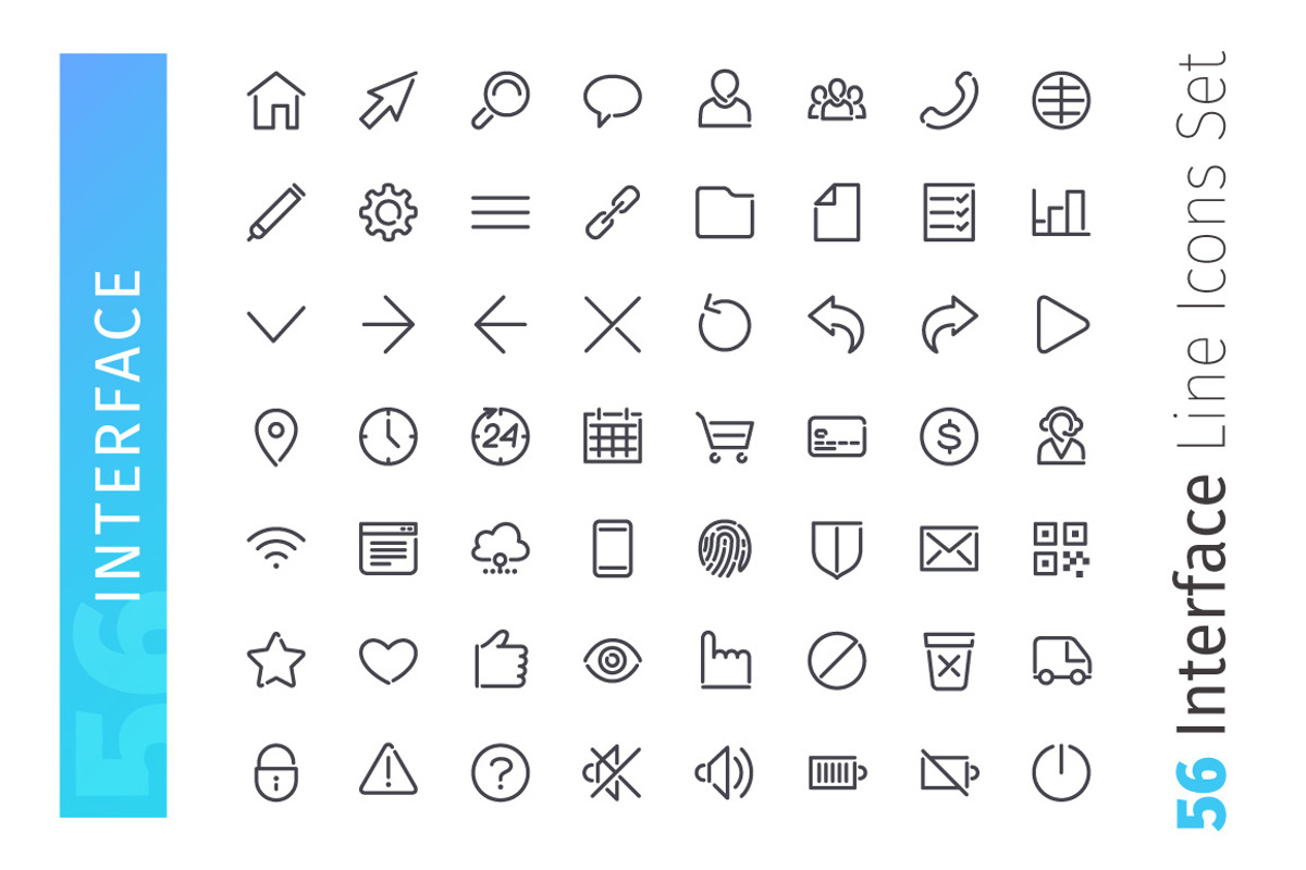 Interface Line Icons Set, an Outline Icon by Voysla's Shop (Photo 2 of 4)