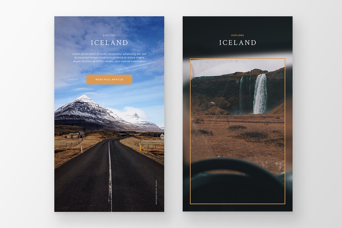 Iceland Instagram Story Templates, a Social Media Template by Hamilton. (Photo 7 of 9)