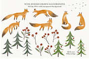 Watercolor cute winter foxes, an Animal Illustration by Garden in frame (Thumbnail 6 of 8)