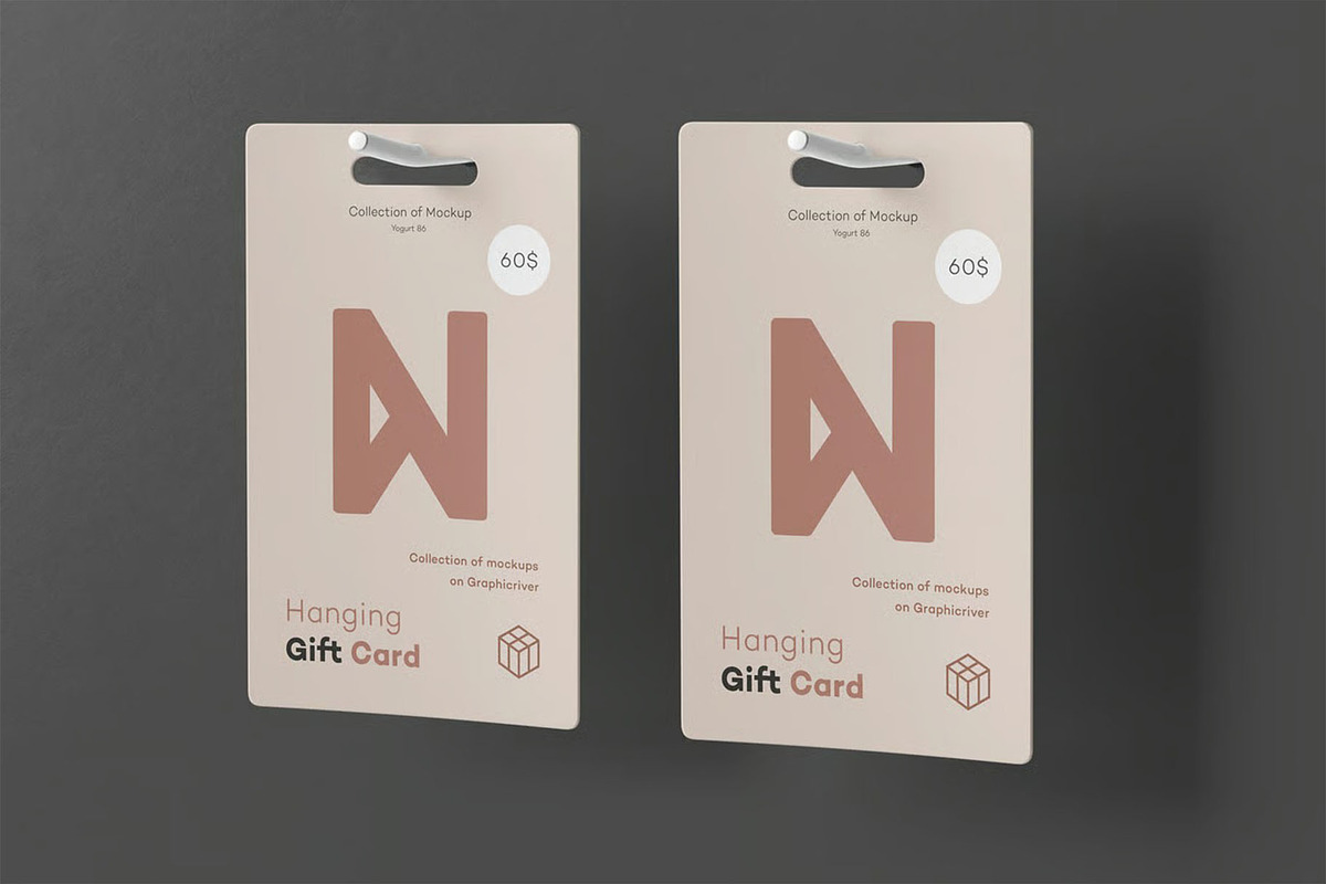 Hanging Gift Card Mock-up, an Advertising Mockup by zippypixelstudio (Photo 13 of 13)