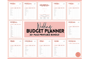 Wedding Budget Planner - Pink BUNDLE