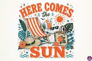 Retro Summer Beach Sublimation, a Seasonal Illustration by DreamPrint404