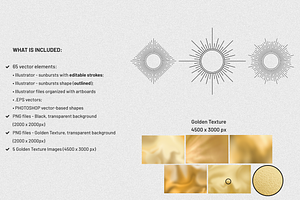 Sunburst, Sun, Moon & Stars Vectors