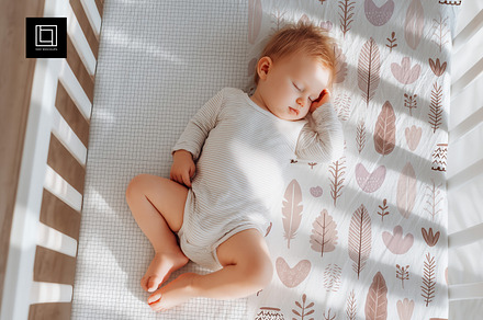 Baby Crib Sheet Mockup PSD, a Household Mockup by 1001 mockups