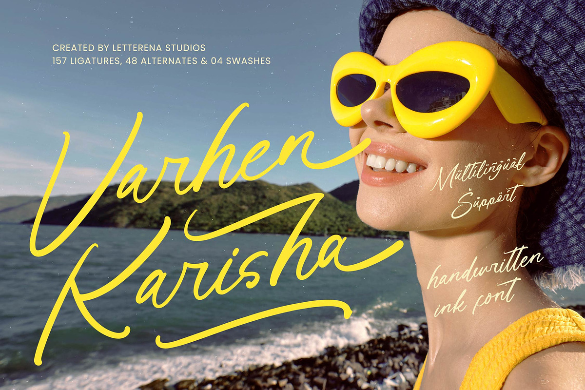 Varhen Karisha Handwritten Ink Font, a Script Font by Letterena Studios Script (Photo 1 of 15)