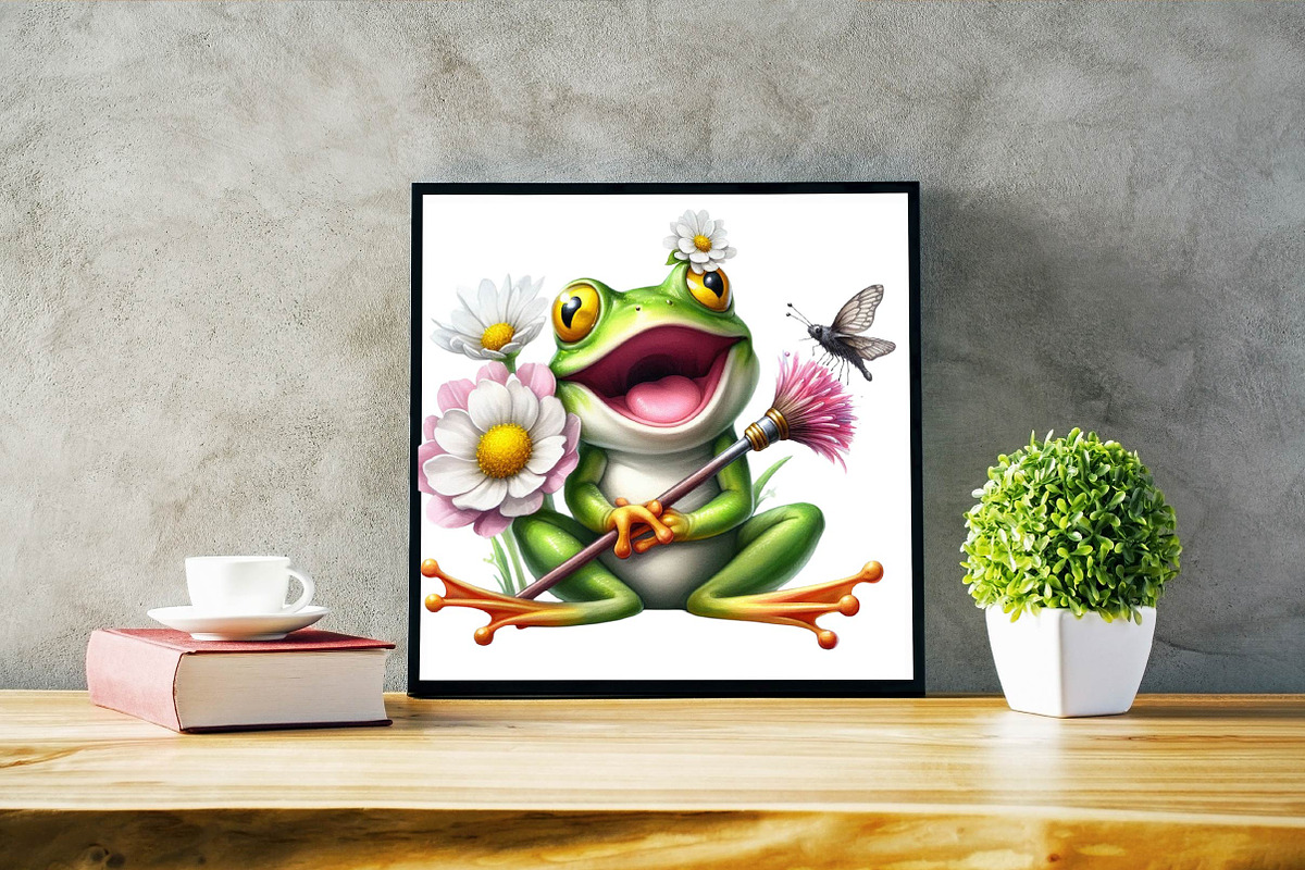 Spring Frog  Sublimation Clipart Bun, an Illustration by SVGArt (Photo 3 of 7)