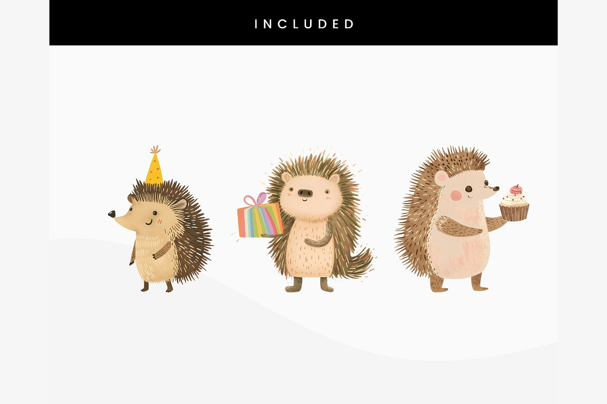 Part Hedgehogs with Gifts PNG, an Animal Illustration by ClipCraft (Photo 6 of 9)