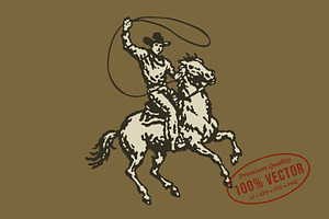 Vintage Cowboy Roper Illustration