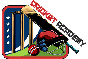 Cricket Academy Graphic Logo Design, an Illustration by HitToon
