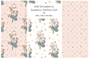 Wild Strawberry Seamless Pattern Set, a Pattern Graphic by Toltemara (Thumbnail 1 of 3)