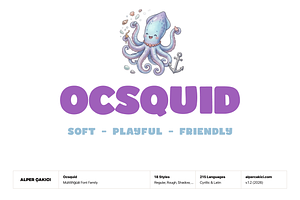 Ocsquid Fun Display Font, a Sans Serif Font by alpercakici