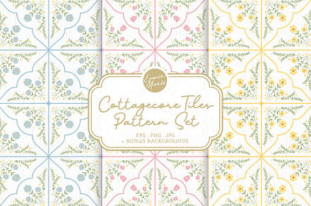 Vintage Folk Floral Patterns 01, a Pattern Graphic by Euonia Meraki