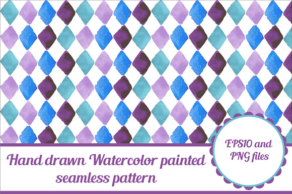 Rhombus seamless watercolor pattern preview 2