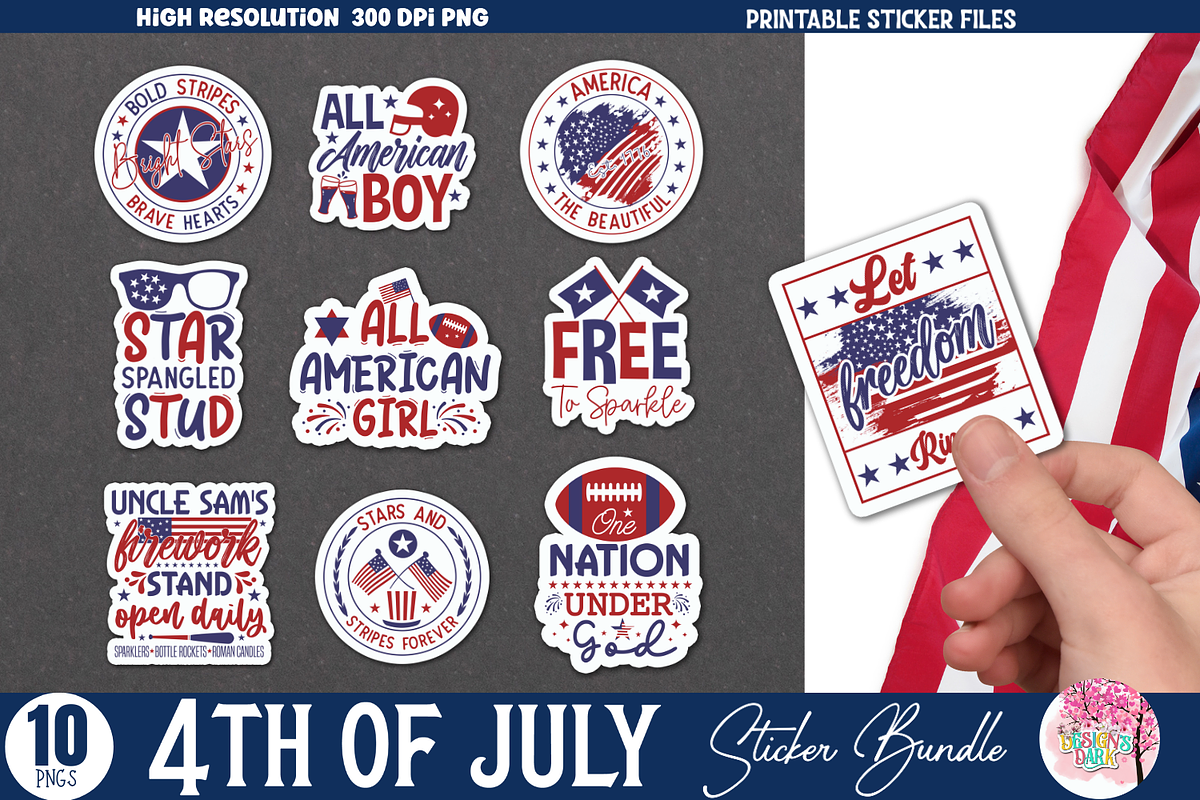 4th of July Sticker Bundle, an Object Graphic by Design's Dark (Photo 1 of 8)