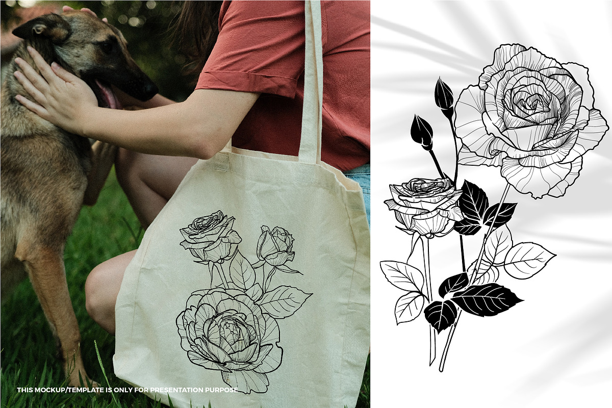 Hand drawn outline vector roses, a Decorative Illustration by MuzaInspires (Photo 4 of 5)
