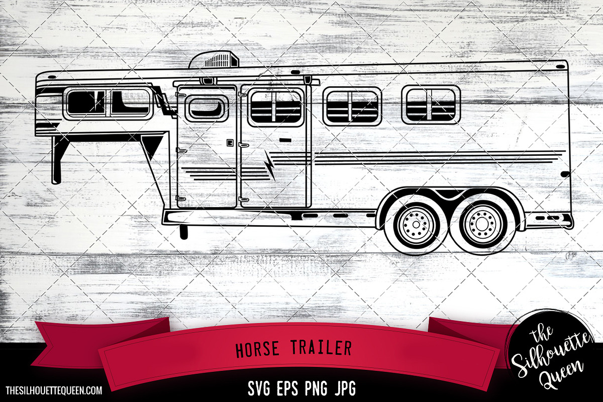 Horse Trailer Detailed Vector, an Object Graphic by The Silhouette Queen