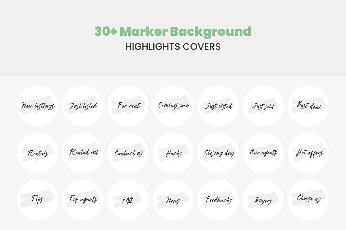 60+ Fancy Text Highlight Covers Pack, a Social Media Template by Estatik Designs (Photo 2 of 8)