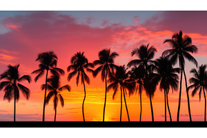 tropical black palm trees ai, a Nature Photo by pikepicture