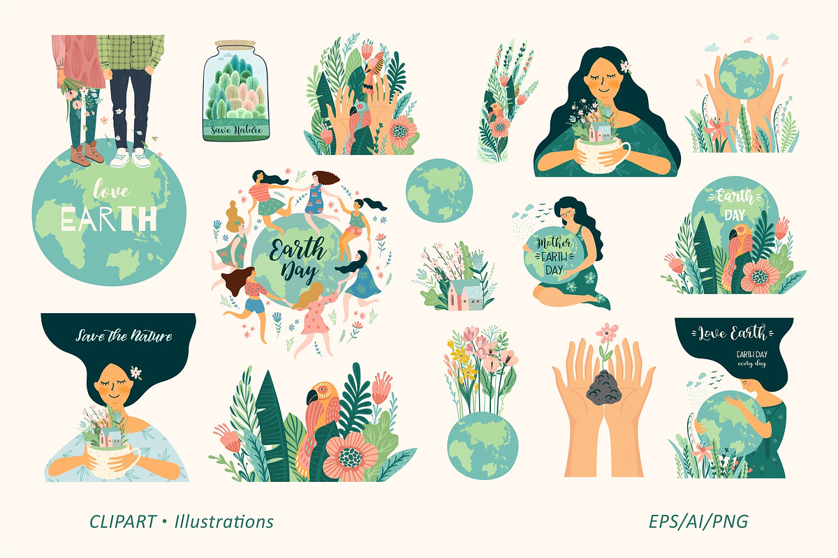 Save Nature. Vector collection, a Person Illustration by Nadia Grapes (Photo 3 of 9)