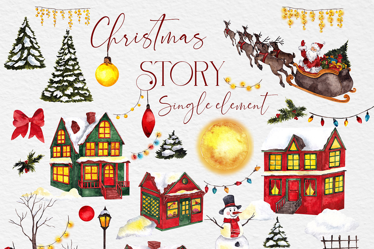Christmas Story. Watercolor graphic, an Object Graphic by ma_i_vi (Photo 7 of 12)