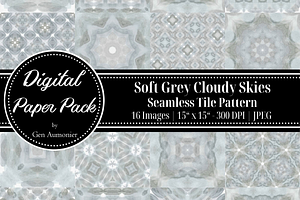Soft Grey Abstract Paint Patterns