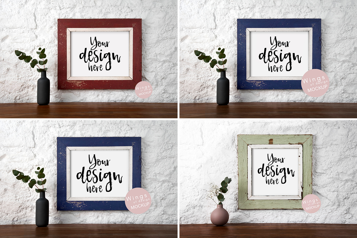 Rustic Picture Frame Mockup Bundle, a Product Mockup by wings of design (Photo 2 of 9)