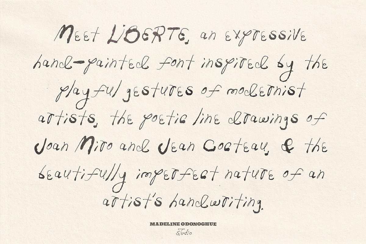 Liberte Hand Painted Font, a Handwritten Font by Madeline ODonoghue Design (Photo 3 of 11)