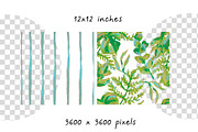 Crayon Botanical Seamless Patterns, a Pattern Graphic by Lucyinyourheart (Thumbnail 4 of 10)