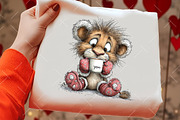 Whimsical Valentine Baby Lion Clipar, an Illustration by OK Design (Thumbnail 5 of 6)