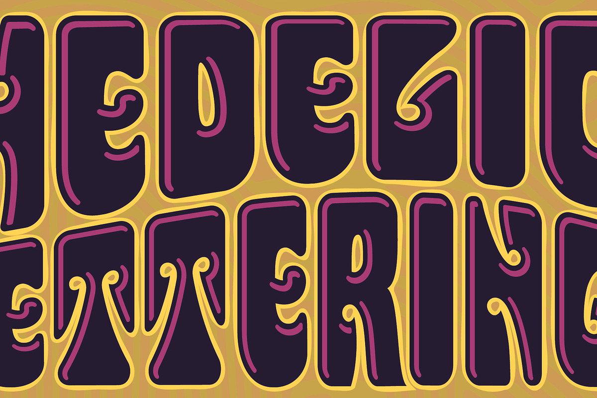 Psychedelic Handlettering Vector, a Graphic by Mysterylab Designs