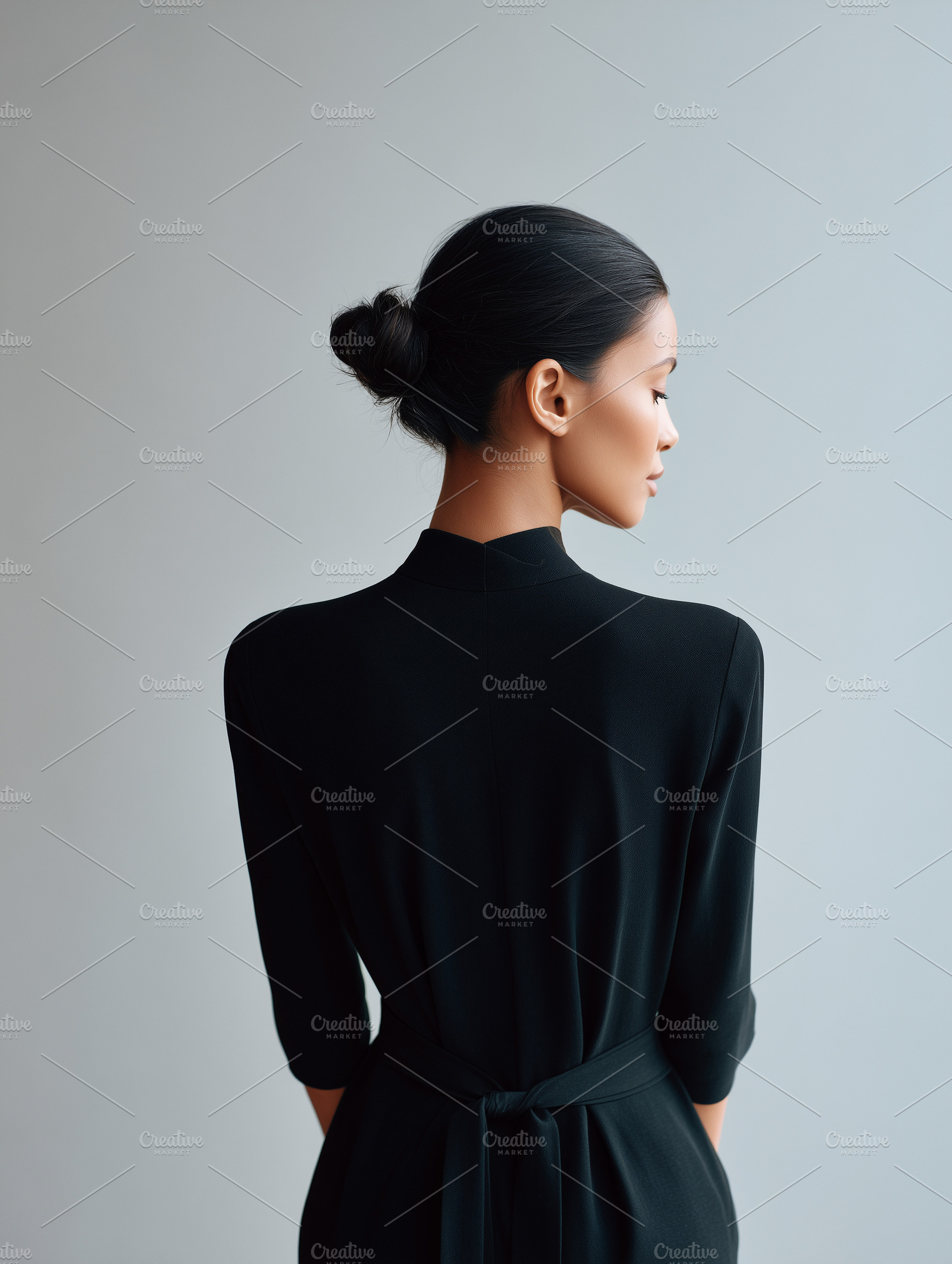 Elegant back view portrait of, a Person Photo by MistyDay
