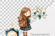 Back To School Goose whimsical girls, an Education Illustration by Invite to Clipart (Thumbnail 10 of 11)