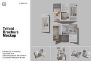 Trifold Brochure Mockup, a Print Template by Graphiculon (Thumbnail 1 of 11)