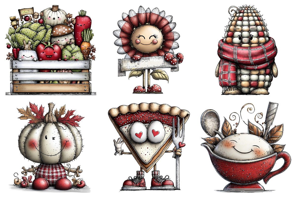 Whimsical Thanksgiving Clipart Bundl, an Illustration by Daily.Designs (Photo 2 of 5)