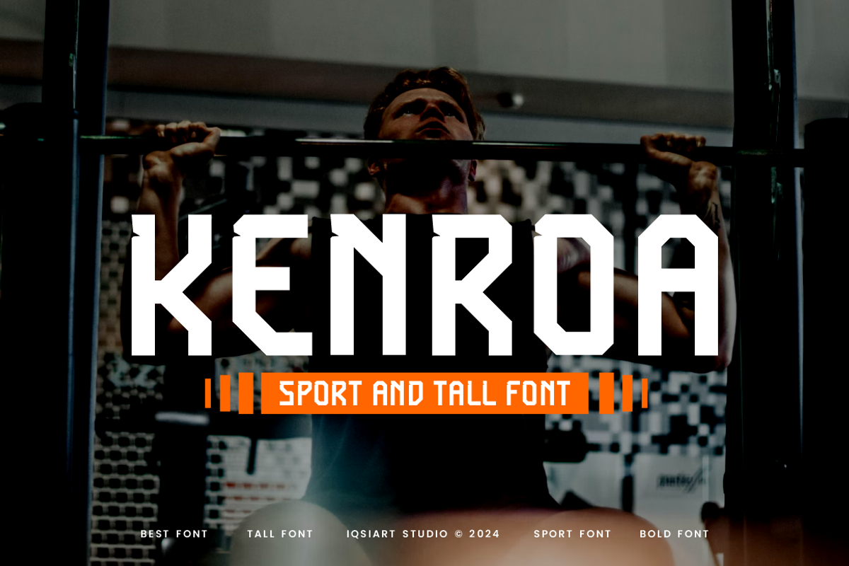 Kenroa - Sport Font, a Sans Serif Font by Iqsiart Studio (Photo 1 of 6)