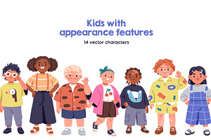 Diverse kids with appearance feature, a Person Illustration by Good Studio