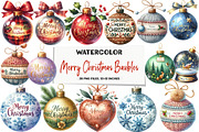 Merry Christmas Baubles Clipart, an Illustration by DreamArtGraphic (Thumbnail 1 of 5)