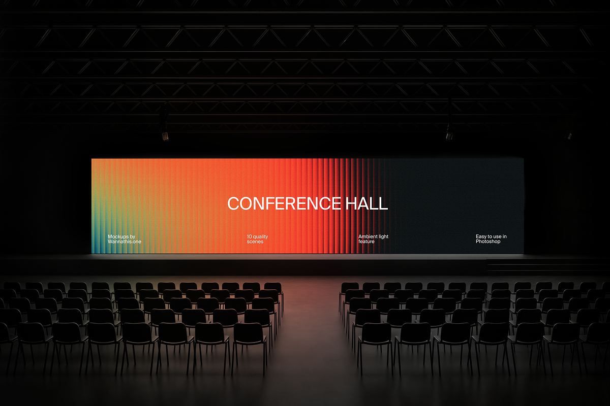 Conference Hall screen mockups, a Mockup by Wannathis.one (Photo 10 of 10)