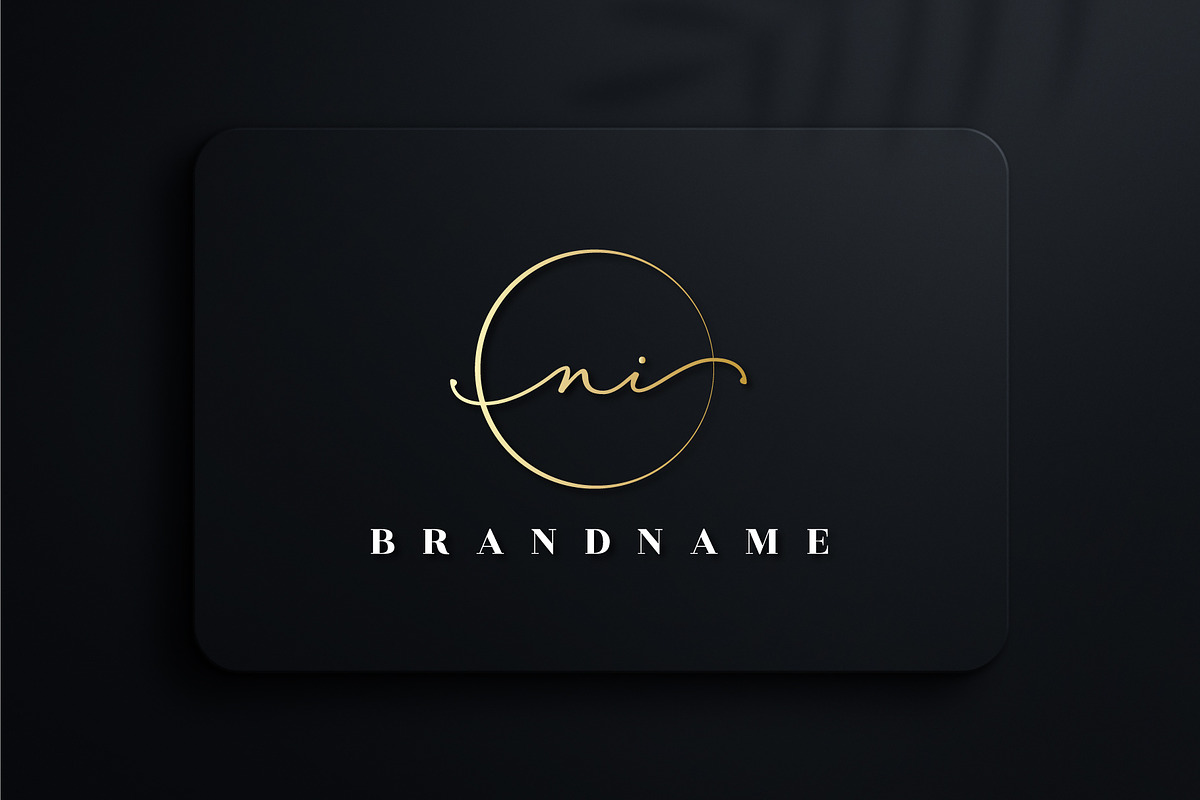 letter NI handwritten signature logo, a Branding & Logo Template by Team_Ultra_Graphics